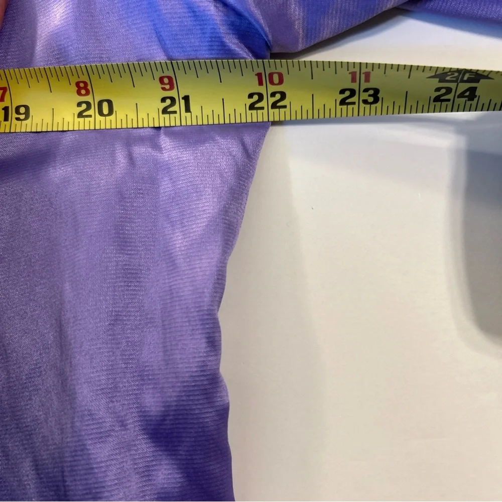 Vtg Laura Ashley Metallic Purple Jacket XL Windbreaker Shimmer‎ Ruffle Y2K Shiny